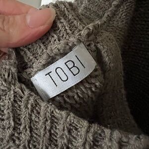 Tobi Open-Back Knit Sweater - Taupe/Gray (Gently Worn)